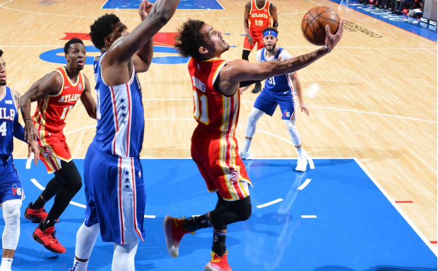  老鹰特雷杨三分雨浇灭活塞反扑